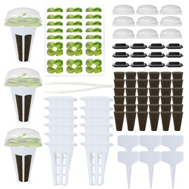 115Pcs Hydroponic Pods Supplies for IDOO, QYO, LYKO, Hydroponics Garden Accessories, Grow Anything Kit, 36 Grow Sponges 12 Baskets 12 Domes 36 Pod Labels 12 Spacers 6 Plant Labels 1 Tweezer(Square)
