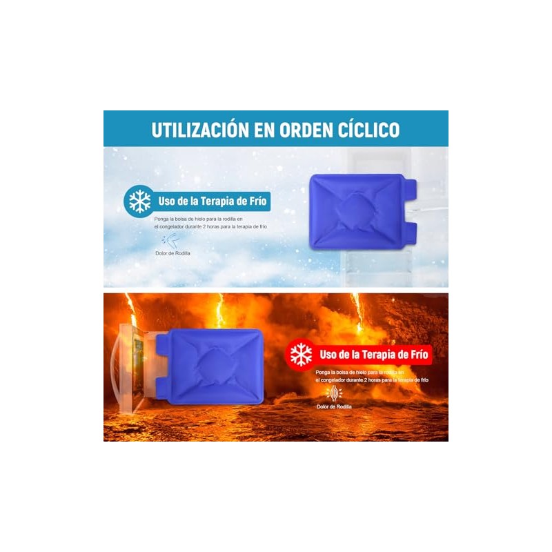 Bolsa de Hielo en Gel para Rodilla,Compresas de Gel Frio,Correas