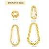 Jadive 4 Pcs Hip Hop Faux Gold Chain Necklace Bracelet