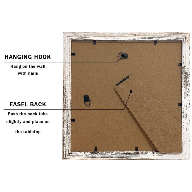 NDUFOA 8x8 Picture Frame, Display Photos 4x4 with Mat or