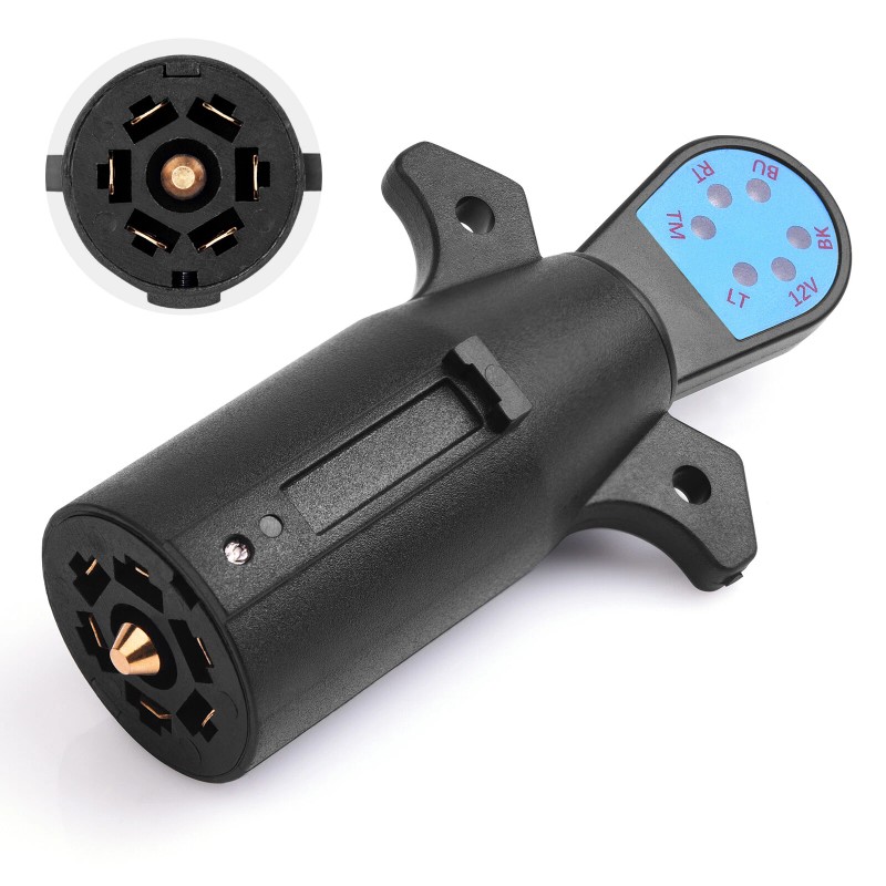 MICTUNING 7-Way Blade Trailer Wiring Tester LED 7-Pin Trailer Light