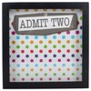 Admit Two Polka Dot 7 x 7 Black Wood Shadow