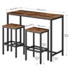 HOOBRO Bar Table and Chairs Set, 47.2” Rectangular Pub Table