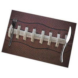Dujiea American Football Themed Set of 6 Placemat, Durable Placemats for Kitchen Table Washable Heat Stain Resistant Anti-Skid Table Mat for Dining Kitchen Restaurant Table, 12 X 18 Inch
