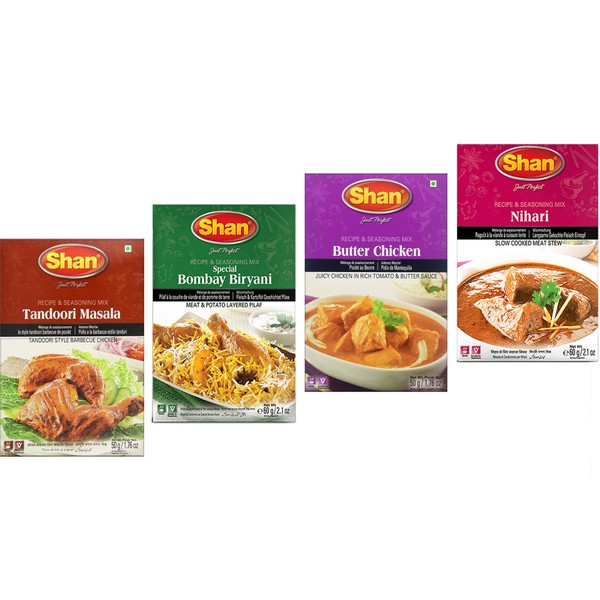 Shan Spices - Variety Combo #1 (Tandoori, Butter Chicken, Bombay Biryani, Nihari)
