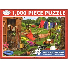 Otter House 1000 Piece Puzzle - Garden Cats by Simon Treadwell