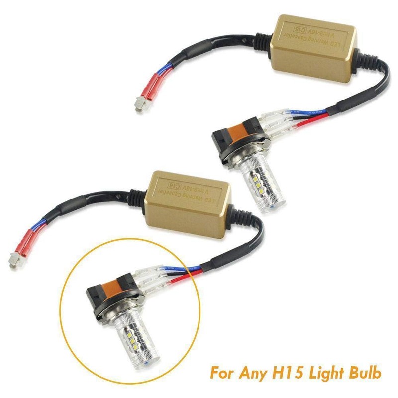 Xotic Tech 2pcs H15 LED Fog Light Bulbs Load Resistor