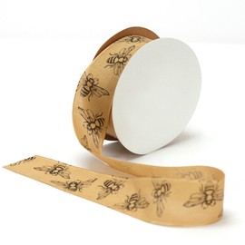 Offray Natural Bees Taffeta Craft Ribbon, 1-1/2-Inch Wide by 25-Yard Spool, Natural