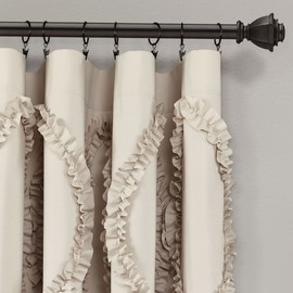 Lush Decor Avon Window Curtain Sydney Throw Blanket, 54"W x 84"L, Neutral