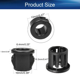 Heyiarbeit 200pcs 10mm/0.39" Black Cable Snap Bushing Grommet Nylon Snap in Cable Hose Bushing Grommet Protector Hole Plugs SK-10