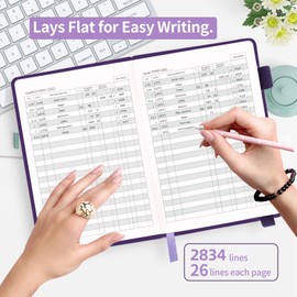 Check Registers for Personal Checkbook, Blugool Checkbook Register with Check & Transaction Registers, Accounting Ledger Log Book for Personal and Work, 5.8" x 8.3" (Purple)