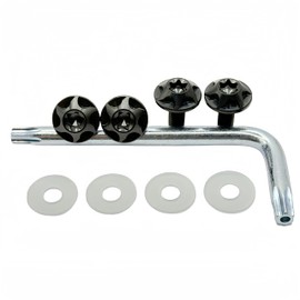 Kuroobaa Car License Plate Bolt License Plate Frame Titanium Anti-Theft Screws M6 Set of 4 (Black)