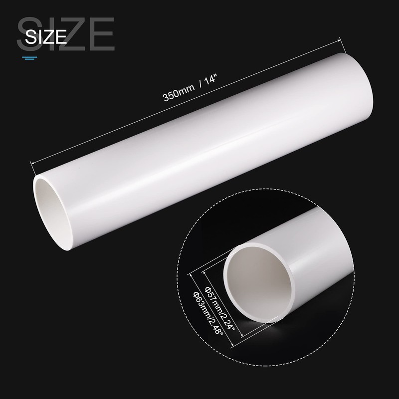 sourcing map PVC Rigid Tube Round Pipe Hardware Tubing 67.8mm