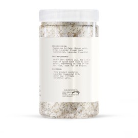 Jovvily Epsom Salt Soak with Lavender Buds & Lavender Essential Oil - 2 lb - Always Pure - Magnesium Sulfate Soaking Solution