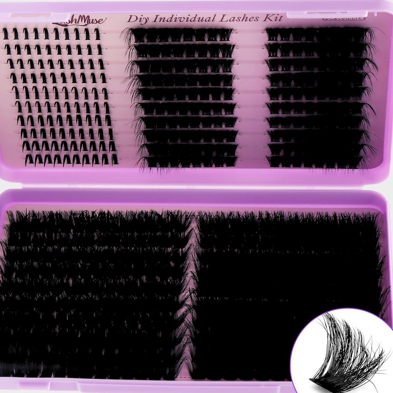 Lash Clusters Kit with Spikes Left and Right 100D Fluffy