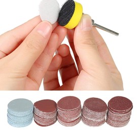 1 inch/25 mm Sanding Discs Pad, Pack of 100 100-3000 Grit Sandpapers with 1/8 Inch Shank Support Pad for Drill, Sander, Rotary Tools