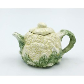 Fine Ceramic Cauliflower Mini Teapot, 4-1/4" L