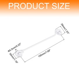 sourcing map 2Pcs 8 Inch Hook and Eye Latch, Barn Door Lock Privacy Hardware Stainless Steel Gate Lock for Window Cabin Hooks Sliding Door Bedroom Bathroom, White