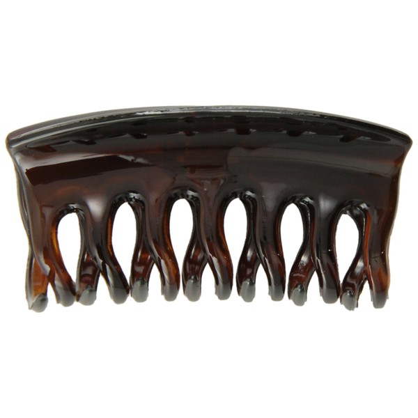 Caravan Medium Conventional Hair Claw With Wave And Rounded Teeth In Tortoise Shell