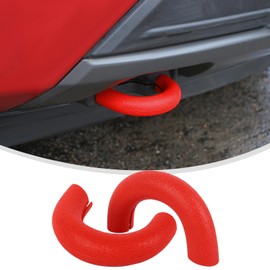 Linskip Tow Hook Covers Fit for 2004-2024 Ford F150, for 2021-2024 Bronco Base, Front Bumper Tow Hook Rubber Sleeve Protectors for F150 Exterior Accessories(Red)