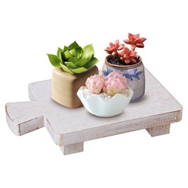 9" Wooden Farmhouse Plant Stand, Bathroom Wooden Riser Rectangle with Wood Pedestal Stand, Risers Display Stands for Table Plant Ase Holder, Bath Products Wood Riser for Kitchen Counter Decor