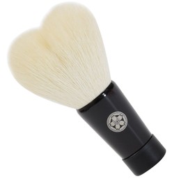 Hws – M – WH 熊野 Brush Hex Theater Sakura Hall Cute Heart Shaped Face Brush (Medium) White Goat Hair/PBT 混毛