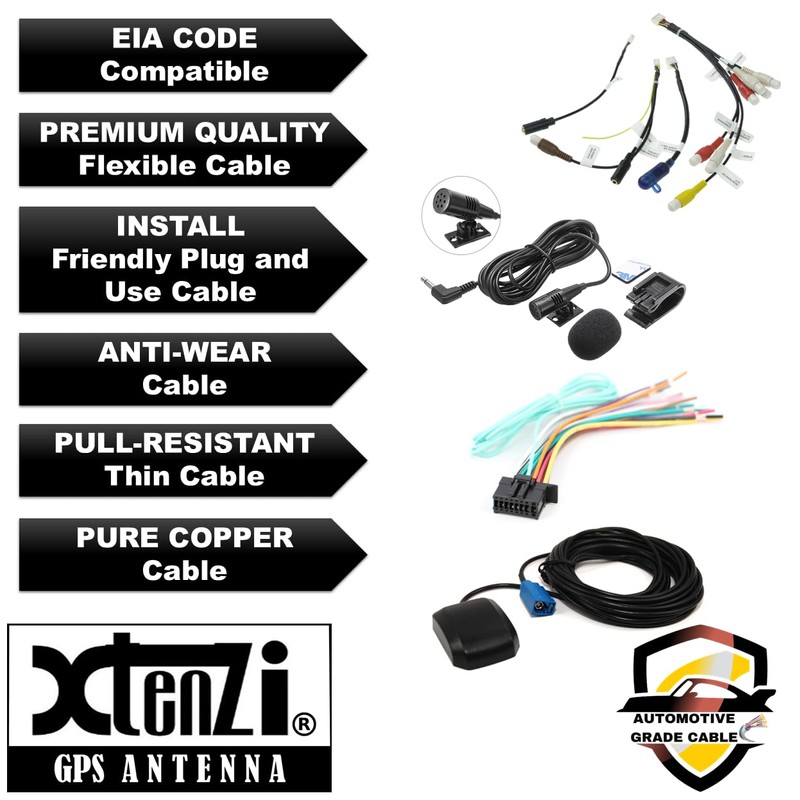 Xtenzi Car Audio 4 Pcs Cable Set XT3324 Mic RCA