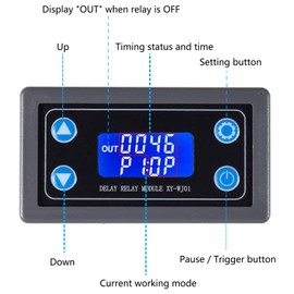 Diitao Delay Relay Module DC 6-30V Timer Relay Module 12V 24V 0.01s-9999min 50mA Digital LCD Relay Display Timer Cycle Delay Switch Module AC 220V Power On-Off Controller for Smart Control
