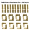 Runseaway 24PCS Invisible Brass Barrel Hinges, 4x20mm Mini Hidden Concealed