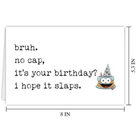 Supoeguk Funny Birthday Card for Teenagers Boy Girl, Teen Birthday Card for Son Daughter, Happy Bday Gifts with Gen Z Slang