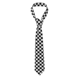 ENBBHZU Funny Checkered Flag Tie for Men Novelty Fun Full Print Men's Necktie For Wedding Party Business Casual Gifts