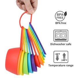 Nstezrne Measuring Cups and Spoons Set of 12, Plastic Measuring Cup Set, Plastic Measuring Spoons and Cups for Baking Measuring Cups Plastic, Dry Cute Measuring Cups, Kitchen Measuring Cups Spoons