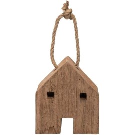 Foreside Home and Garden Wood House Door Stop Jute Rope Handle