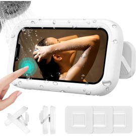 CoguZed Waterproof Phone Holder for Shower - 2023 Upgraded, 480° white