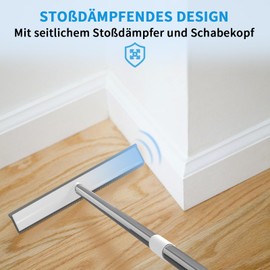 Rubber Broom with Squeegee for Removing Animals, Cats, Dogs, Hair, 2 in 1 Floor Brush for Carpet, 120 cm Adjustable Handle, for Dusting the Floor