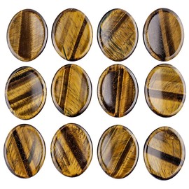 mookaitedecor 4pcs 4.5cm Natural Crystals Set Thumb Worry Stones for Stress Anxiety Relief, Oval Semi Precious Stones, Pocket Stones Quartz Healing Crystal Gifts for Reiki Chakra Balancing