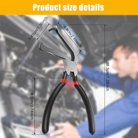 Roczential 37980 Electrical Disconnect Pliers, 60 Degree,Heavy Duty Locking Pliers, Curved Jaw, Ergonomic Grip