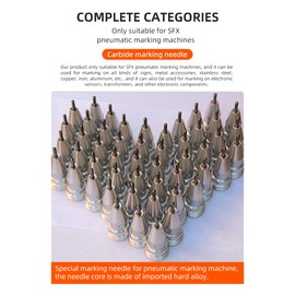 LYXC Carbide Marking Needle for SFX Pneumatic Marking Machine Deep Marking (Z-Marking-08040, 2.5mm-10.7mm)