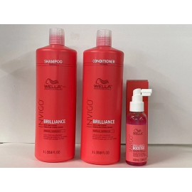Wella Invigo Brilliance Shampoo & Conditioner Fine/Normal 33.8oz +Booster  / Set
