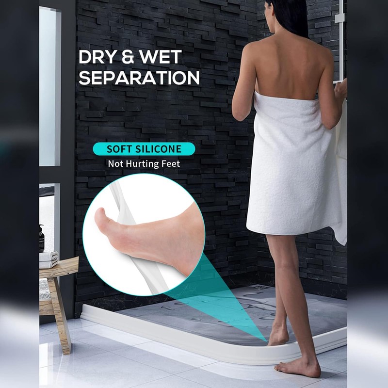 Hi-Na 3ft/5ft/6ft/8ft10ft Collapsible Shower Threshold Water Dam Water Barrier for