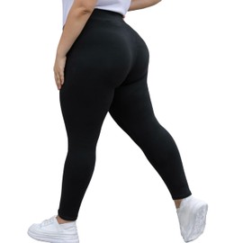 Seawhisper Leggings for Women Plus Size Black Yoga Workout Leggings XL 14W Thick