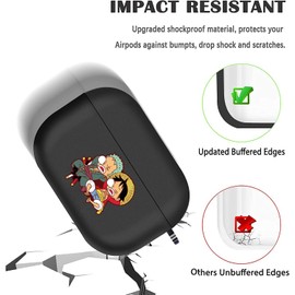 Anime Pattern Design for AirPods Pro 2nd Generation Case Cover with Keychain, Cute Anime Compatible with Airpods pro 2 Case, Full Protective Soft Silicone Shockproof Headphone Case