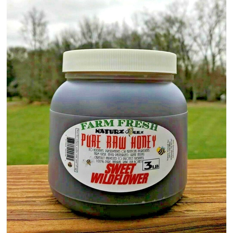 NATURZ BEEZ RAW HONEY SWEET WILDFLOWER 3LB / 1.36kg /