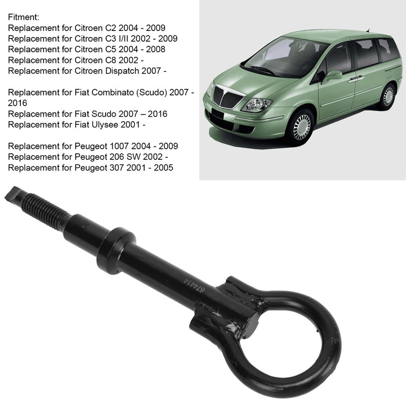 Akozon Car Tow Hook 674414 Car Tow Bar Alloy Steel