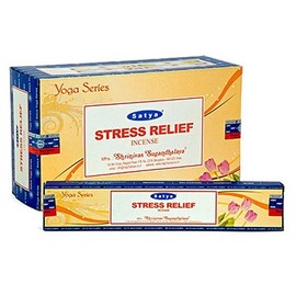 Satya Stress Relief Natural Incense - 4 Packs, 15 Grams per Pack