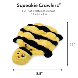 ZippyPaws Squeakie Crawler Plush Dog Toy, Chew Toy with 7 Squeakers and Stuffing, Bertie The Bee