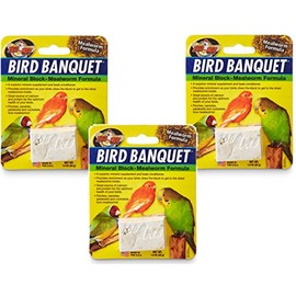 (3 Pack) Zoo Med Bird Banquet Mineral Blocks - Mealworm Formula - Small (1 Ounce Per Pack)