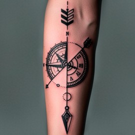 FEEL INK Tatuaje Temporal de Jagua Negro Realista, Tattoo Falso Resistente al Agua Hasta 15 Días, Diseño Unisex 8x18 cm, Colección Juvenil Aesthetic (Flecha del viajero)