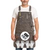 Heavy-Duty Waxed Canvas Work Apron, Cross-Back, 9 Tool Pockets, Adjustable