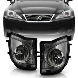 ACANII - For Smoked Lens 2006-2010 IS250 IS350 Direct Bumper Fog Lights Lamps Replacement Assembly Driver & Passenger